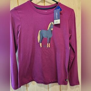 Ariat Youth Unisex Chenille Horse long-sleeve tee (new) LRG